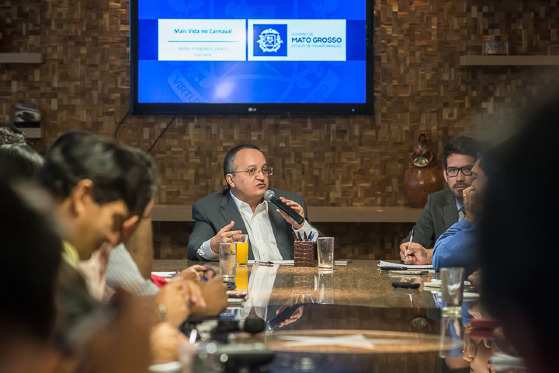 Pedro Taques/reuni&atilde;o com jornalistas/caf&eacute;