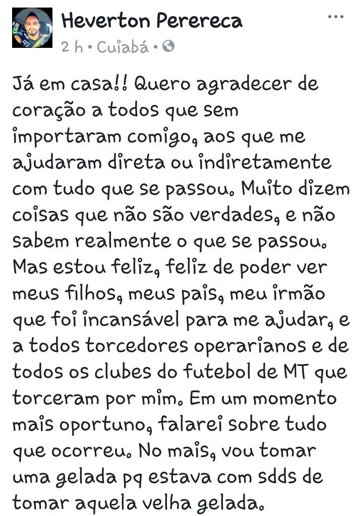 goleiro heverton perereca face