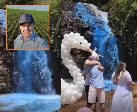 chá revelação cachoeira