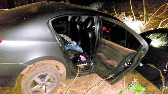 Carro batido fuga Lucas do Rio Verde