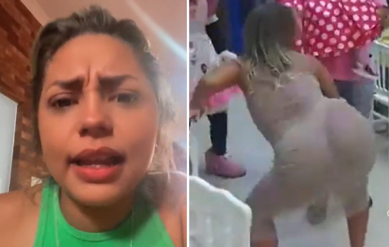 mulher dança funk no aniversario da filha