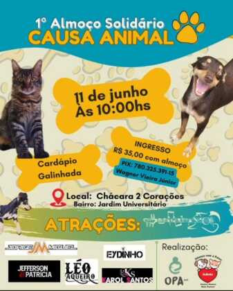 1º Almoço Solidário da Causa Animal
