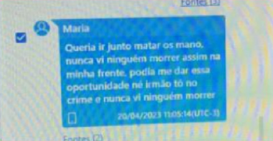Fala de Maria no Grupo do CV