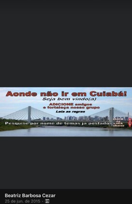 grupo facebook aonde não ir em cuiabá