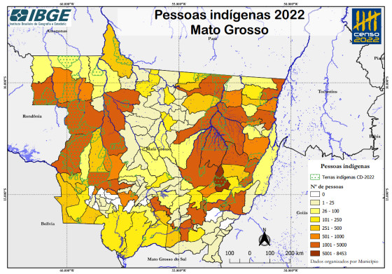 pessoas indigenas MT censo 2022 ibge