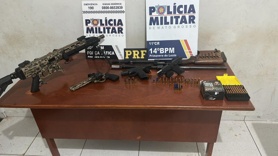 Armas apreendidas em Primavera do Leste 
