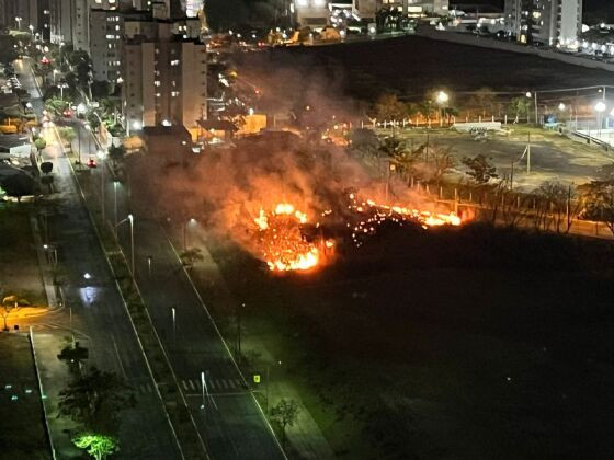 incêndio vegetação shopping pantanal 