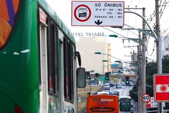 Faixas exclusivas de ônibus em Cuiabá