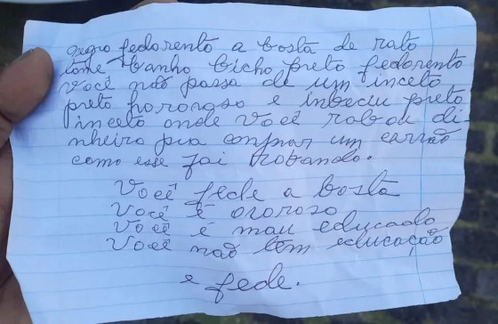 BILHETE RACISTA
