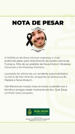 Nota de pesar filho de prefeito