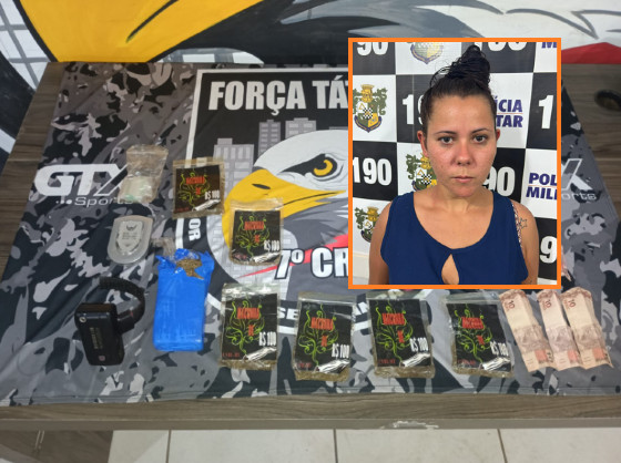 Mulher do CV preso com drogas em Tangará