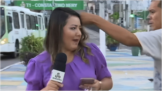 REPÓRTER LEVA SOCO AO VIVO