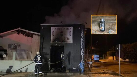 Fogo barbearia Pontes e Lacerda