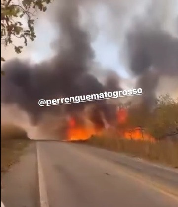 Fogo na estrada de Chapada hoje