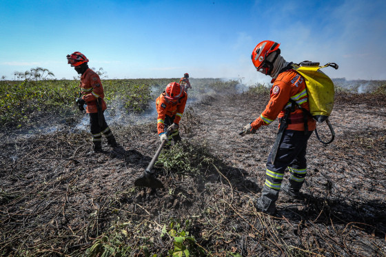 Bombeiros combate incêndios 