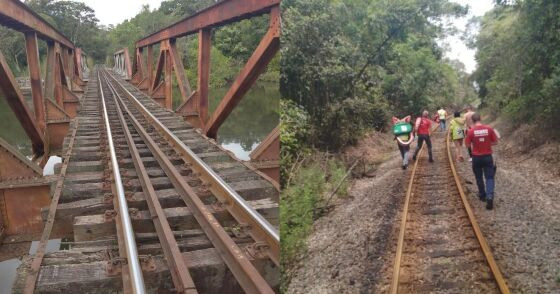 Mulher fica pendurada em ponte