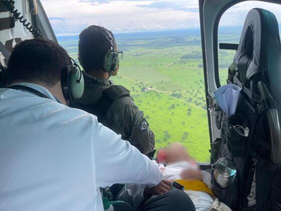 Paciente transportada de Salto do Céu