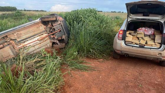 carro capotado e drogas