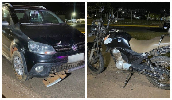 acidente carro e moto nova mutum
