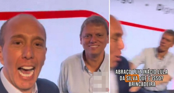 Prefeito 'tiktoker' leva empurrão de Tarcísio ao brincar com nome de Lula; veja vídeo