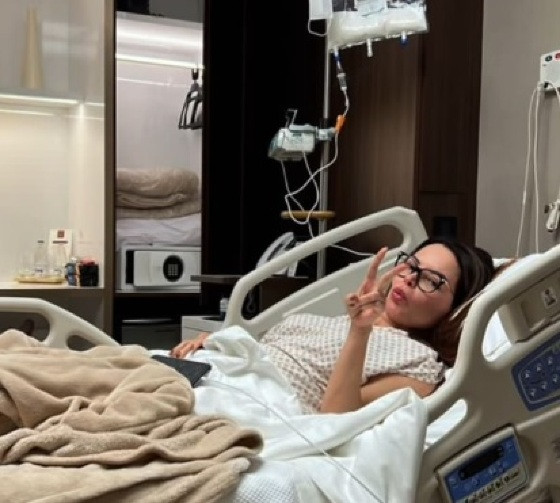 A primeira-dama Virginia Mendes durante tratamento contra câncer no pâncreas. 
