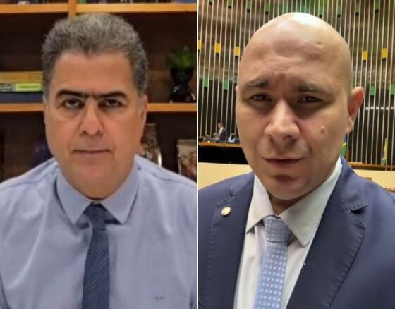 O ex-prefeito de Cuiabá, Emanuel Pinheiro e o atual prefeito Abilio Brunini. 