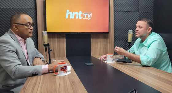 O suplente de deputado estadual e presidente da Aprofir-MT, Hugo Garcia (Republicanos), em entrevista ao diretor de Jornalismo do HNT, Kleber Lima
