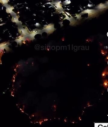 Vídeo mostra incêndio de grandes proporções em Parque Florestal