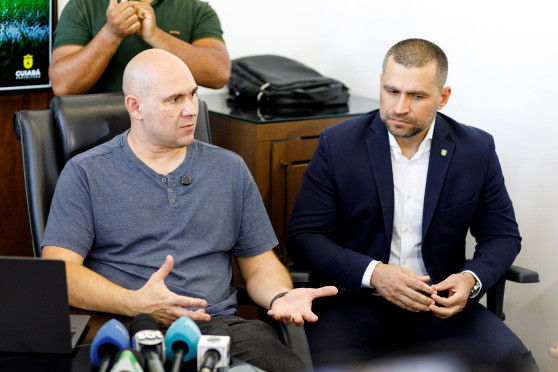 O prefeito de Cuiabá, Abilio Brunini (PL), e o secretário de Esportes, Jefferson Neves (União Brasil).