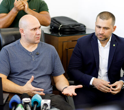 O prefeito de Cuiabá, Abilio Brunini (PL), e o secretário de Esportes, Jefferson Neves (União Brasil).