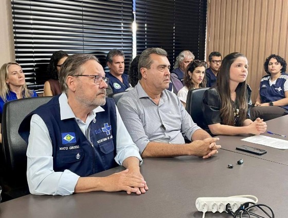 Coletiva de imprensa para tratar dos dois casos de sarampo em Primavera do Leste