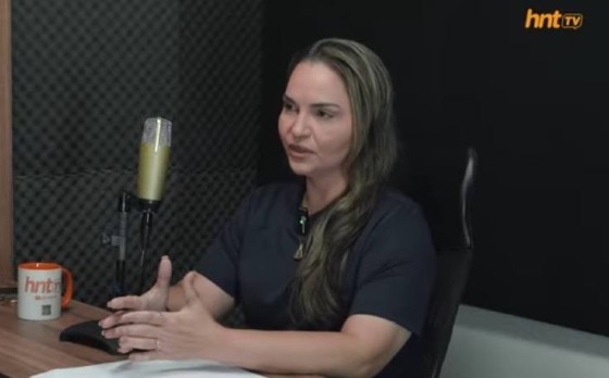 A vice-prefeita de Cuiabá, Coronel Vânia Rosa (Novo), no podcast HNT TV Entrevista.