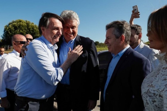 O ex-presidente Jair Bolsonaro (PL), o ex-governador de Goiás, Ronaldo Caiado (PSD-GO) e o ex-governador de Mato Grosso, Mauro Mendes (União Brasil-MT).