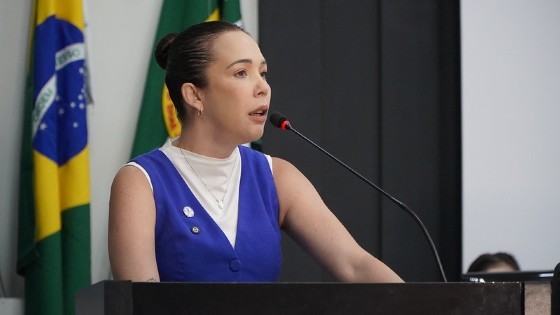 A vereadora por Cuiabá, Maysa Leão, em sessão da Câmara. 