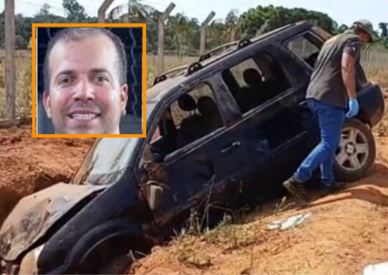 Carro de vítima de homicídio é encontrado em vala