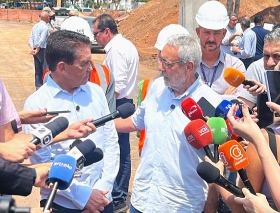 O presidente do TCE-MT, Sérgio Ricardo, e o secretário de Estado de Infraestrutura (Sinfra-MT), Marcelo Oliveira.