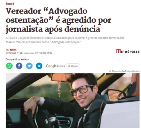 vereador “Advogado ostentação” metropoles