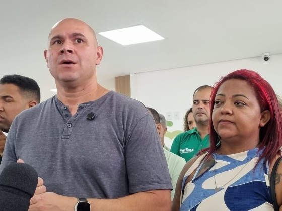 O prefeito de Cuiabá, Abilio Brunini (PL), durante vistoria no Centro Médico Infantil.