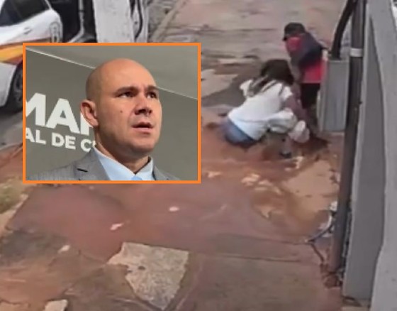 O prefeito de Cuiabá, Abilio Brunini, reagiu ao acidente com repórter da TVCA que caiu em buraco. 