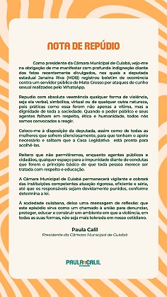 NOTA DE REPÚDIO PAULA CALIL