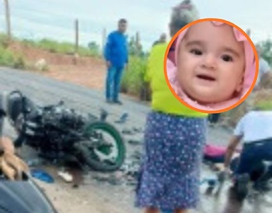 A bebê Lorena Valentina Reis da Silva morrreu em acidente no bairro Colina Verde, em Cuiabá.