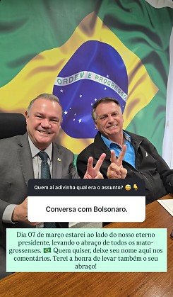 Wellington Fagundes usa visita ao ex-presidente para engajar milit&acirc;ncia nas redes