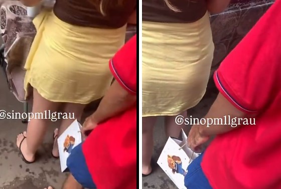 Vídeo mostra momento da abordagem e da imobilização do acusado.