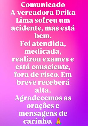 Vereadora perde controle de moto