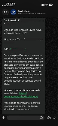 golpe em nome da receita federal