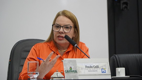 A presidente da Câmara de Cuiabá, Paula Calil (PL). 