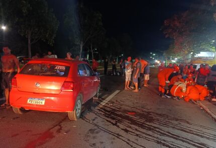FOTO ACIDENTE CARRO E MOTO VERDINHO  AV. DO CPA