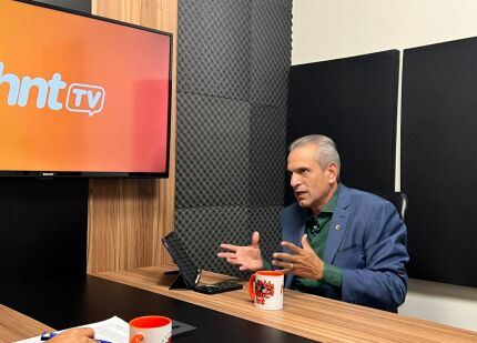 O presidente do Solidariedade em MT, Marco Aurélio, no HNT TV.