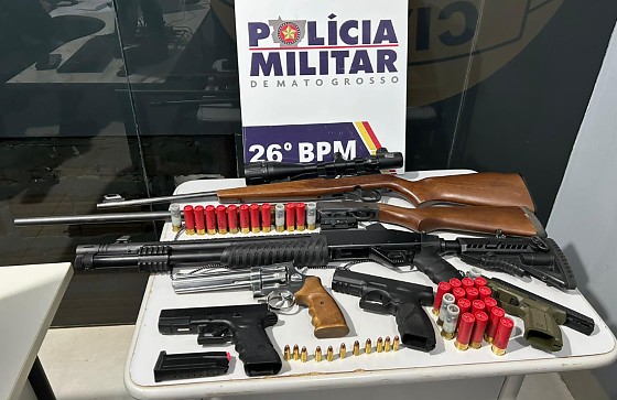 Polícia de MT aumentou 78% o número de armas apreendidas em 2026
