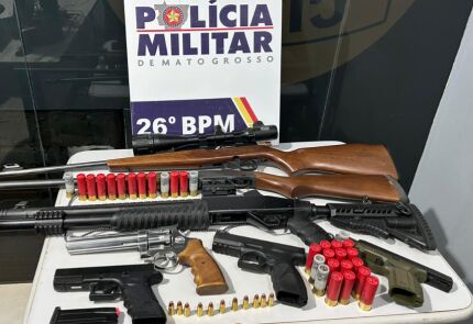 Polícia de MT aumentou 78% o número de armas apreendidas em 2026